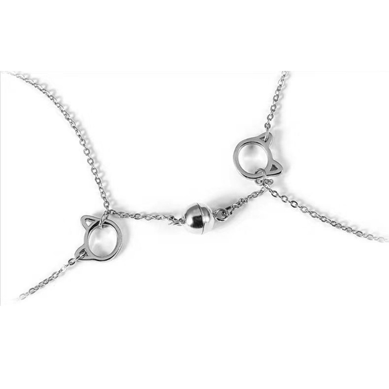 Vòng Đeo Tay Cặp Đôi Nam Châm Hình Mèo Vui Nhộn