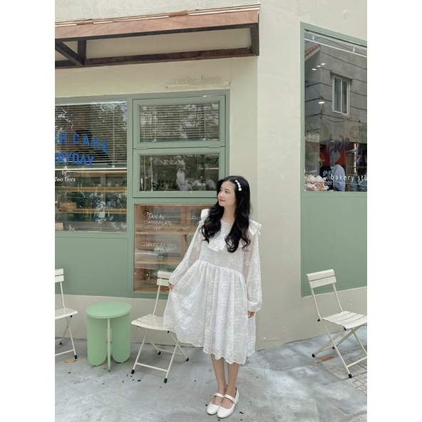 Đầm babydoll hoa thêu nổi thắt nơ lưng - LOLLIPOP BABYDOLL - CARROT FARM