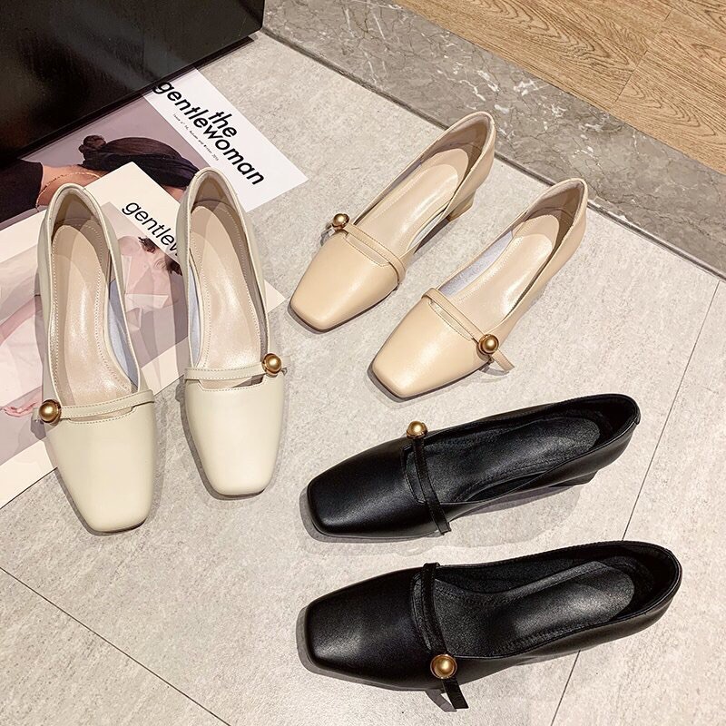 (Sẵn) Giày búp bê mũi vuông đế 3cm sang chảnh G022 | BigBuy360 - bigbuy360.vn