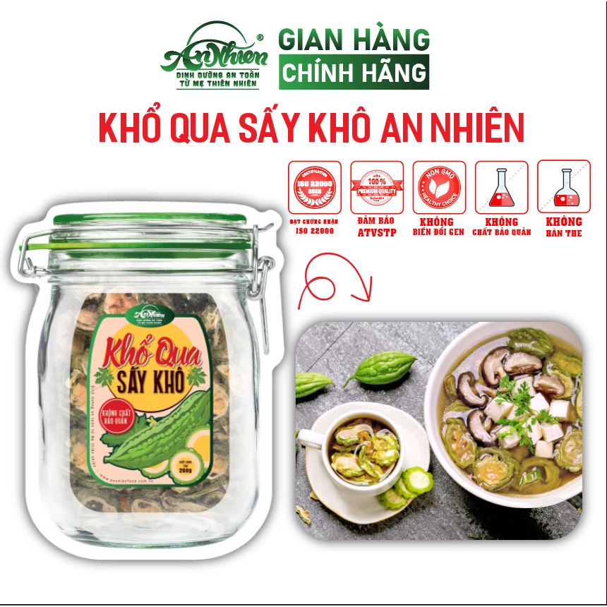 THỰC PHẨM SẠCH, Khổ Qua Sấy Khô An Nhiên 200g, Rau Củ Sạch