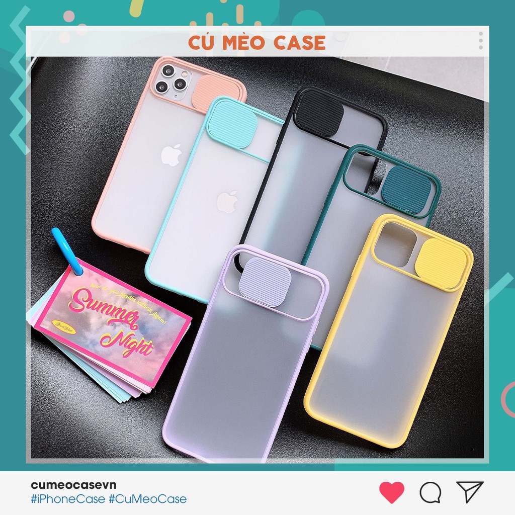 Ốp nhám trượt bảo vệ camera iPhone 7 8 7 Plus 8 Plus X Xs Xr XsMax iPhone 11 11 Pro 11 Promax Cú Mèo Case