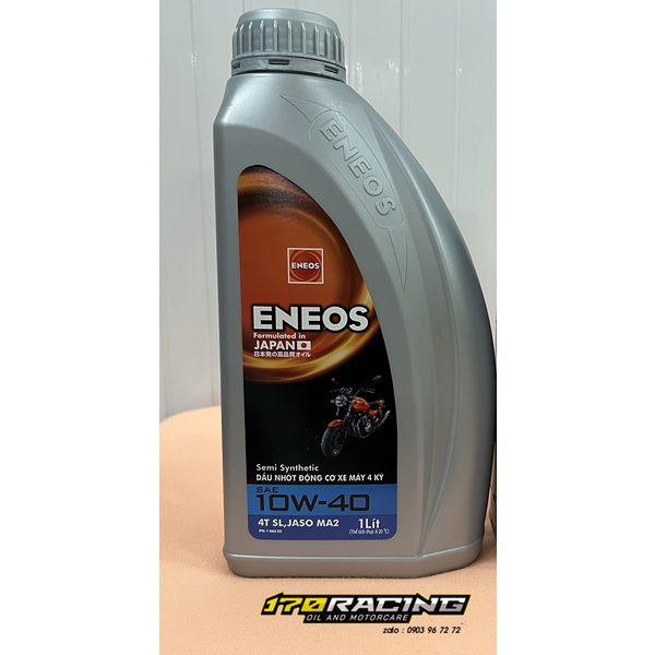 Dầu Nhớt Bán Tổng Hợp Động Cơ Xe Máy 4 Kỳ ENEOS SAE 10W40 4T SL , JASO MA2 Dung Tích 800 ML - 1000 ML