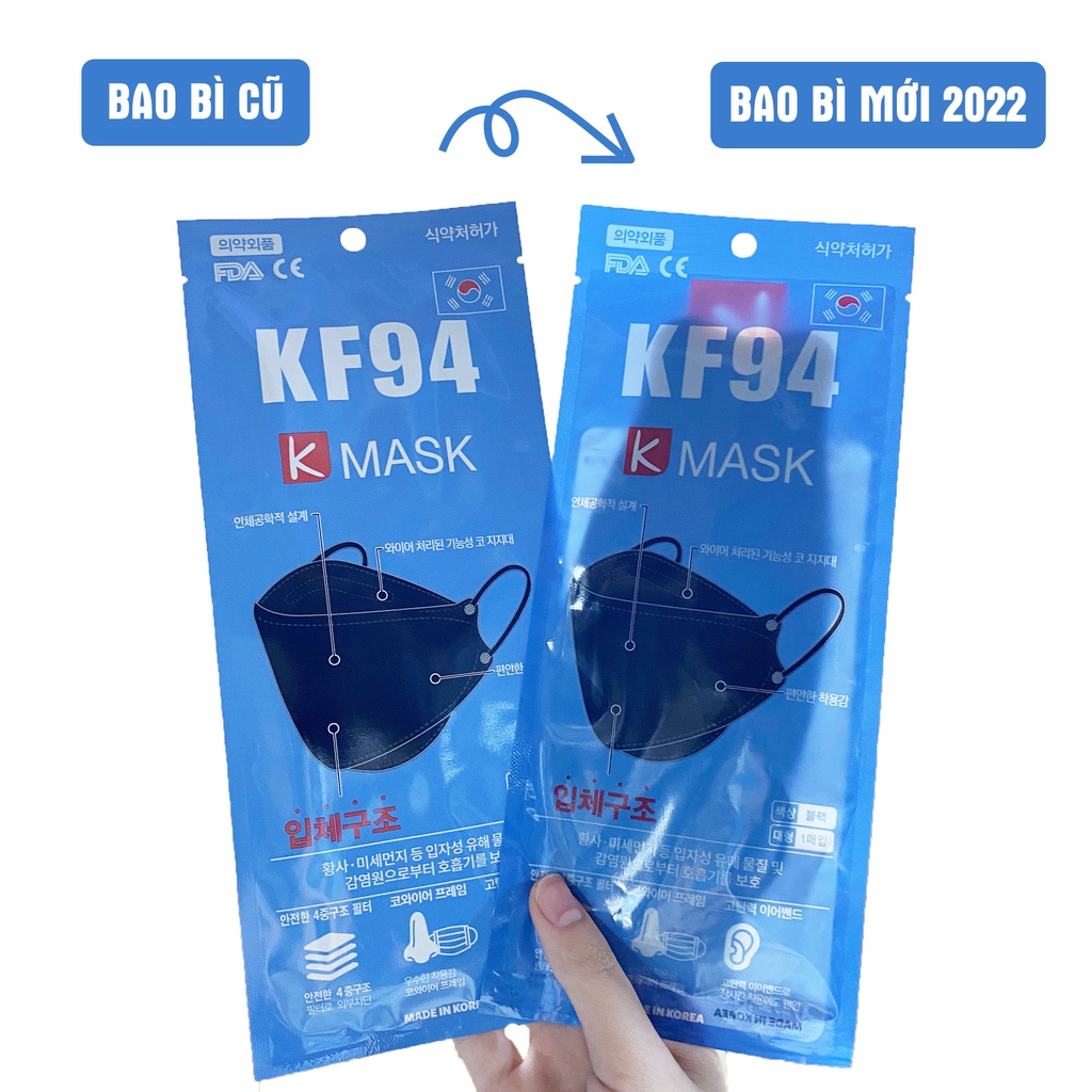 50 CHIẾC KHẨU TRANG HÀN QUỐC KF94 KMASK CHỐNG 94% BỤI MỊN