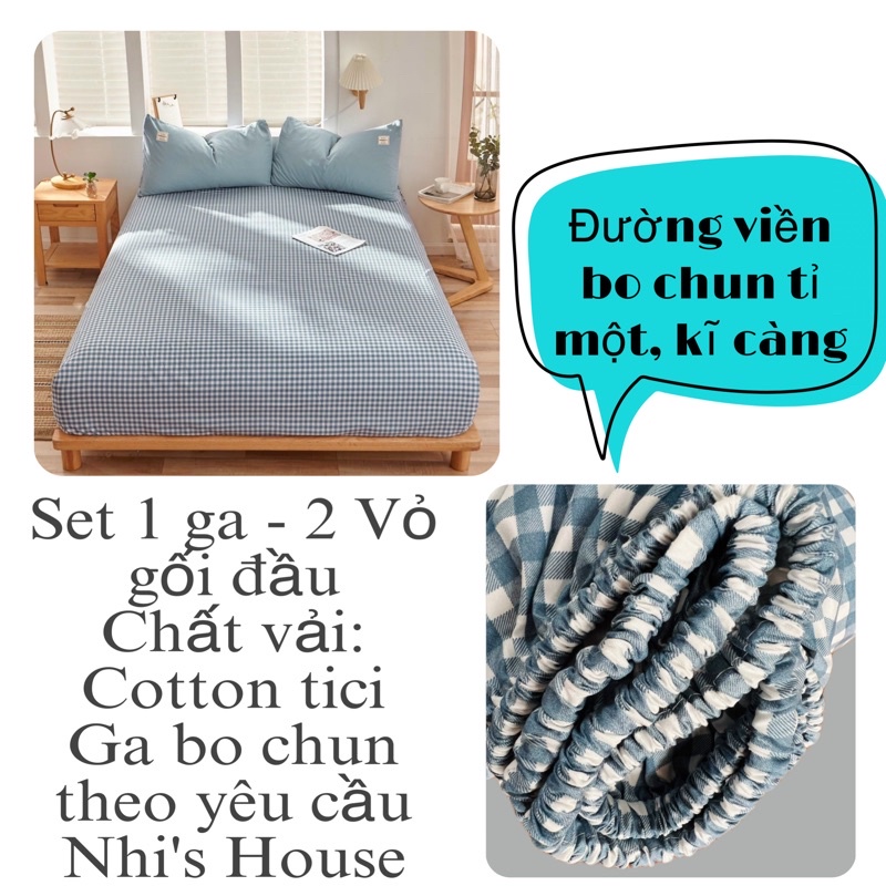 Sét ga gối cotton tici mới vải mềm mịn, không xù lông | BigBuy360 - bigbuy360.vn