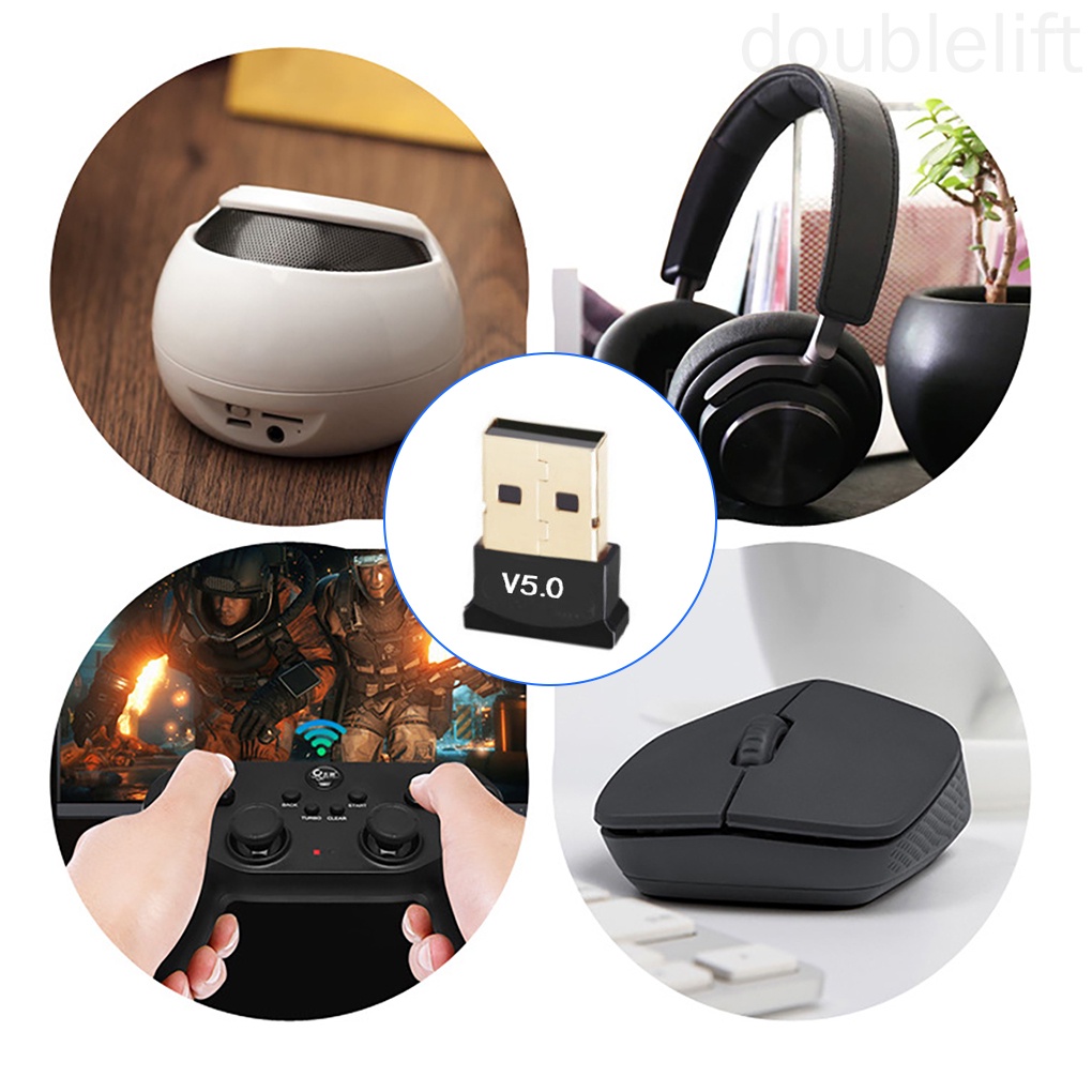 Bluetooth 5.0 Music Adapter Computer Wireless Audio Transmitter Receiver USB 2.0 Fast Speed Dongle doublelift store