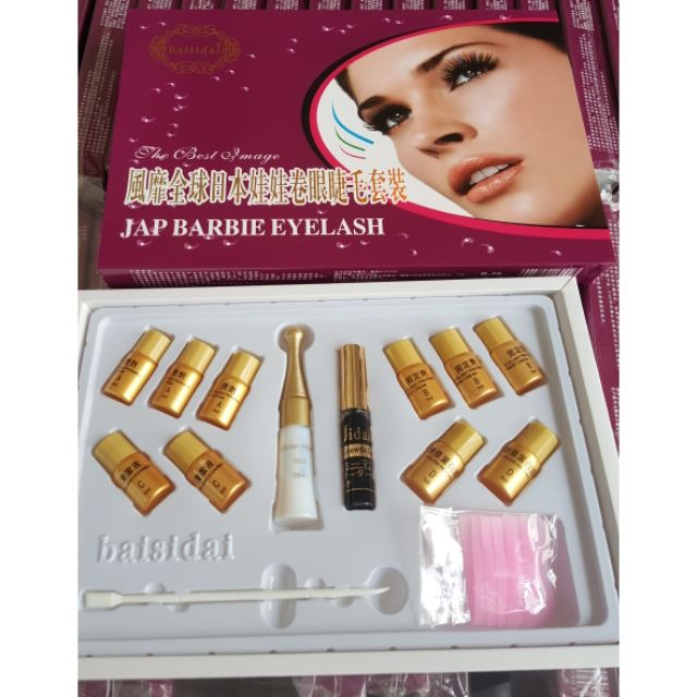 Bộ uốn mi collagen gold phủ đen