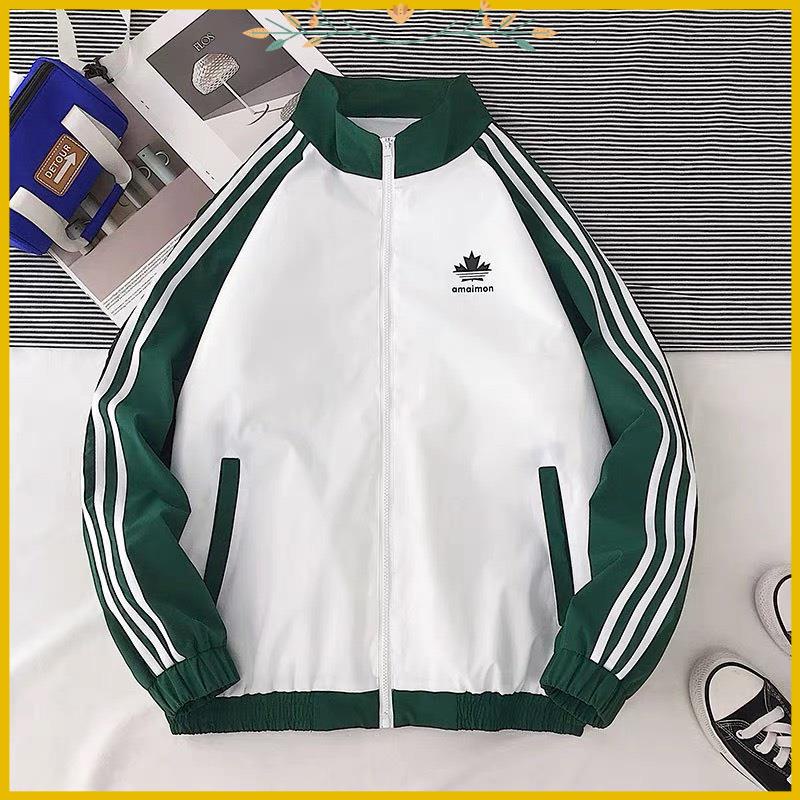 Áo khoác dù nam nữ áo Bomber Chất dù 3 sọc cánh tay thể thao khóa kéo thời trang nam nữ unisex phong cách Hàn quốc D52