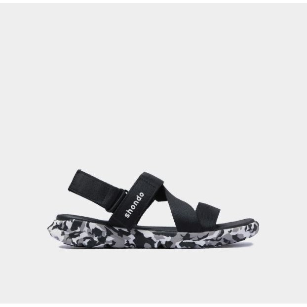 Giày sandal shondo F6 sport camo đen full F6S501