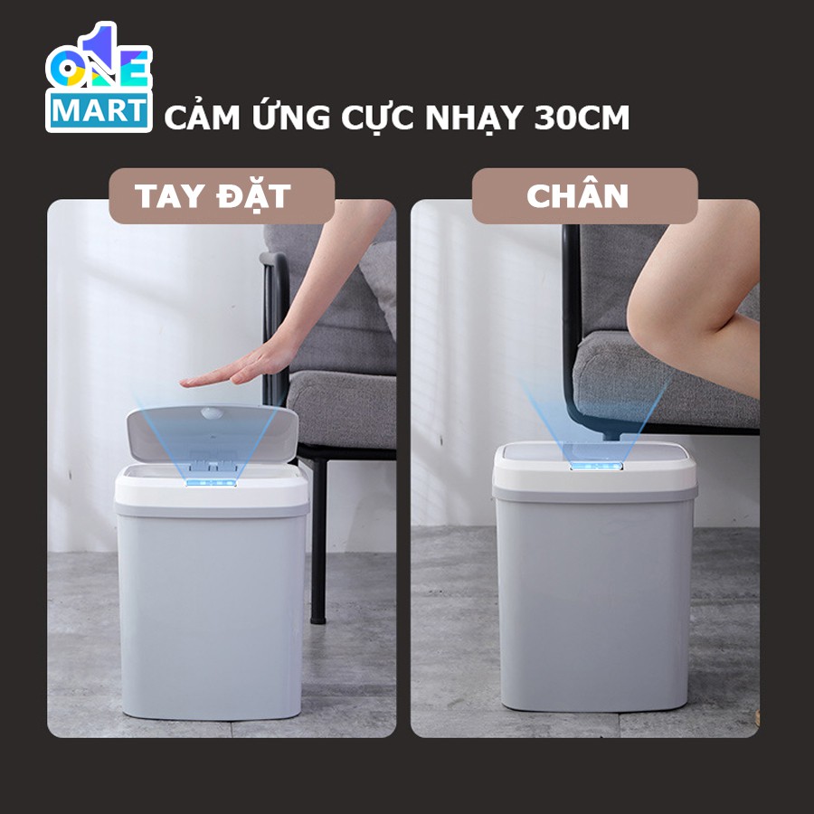 [Ảnh + Video Thật] Thùng Rác Cảm Ứng Thông Minh Thùng Rác Tự Động 15L