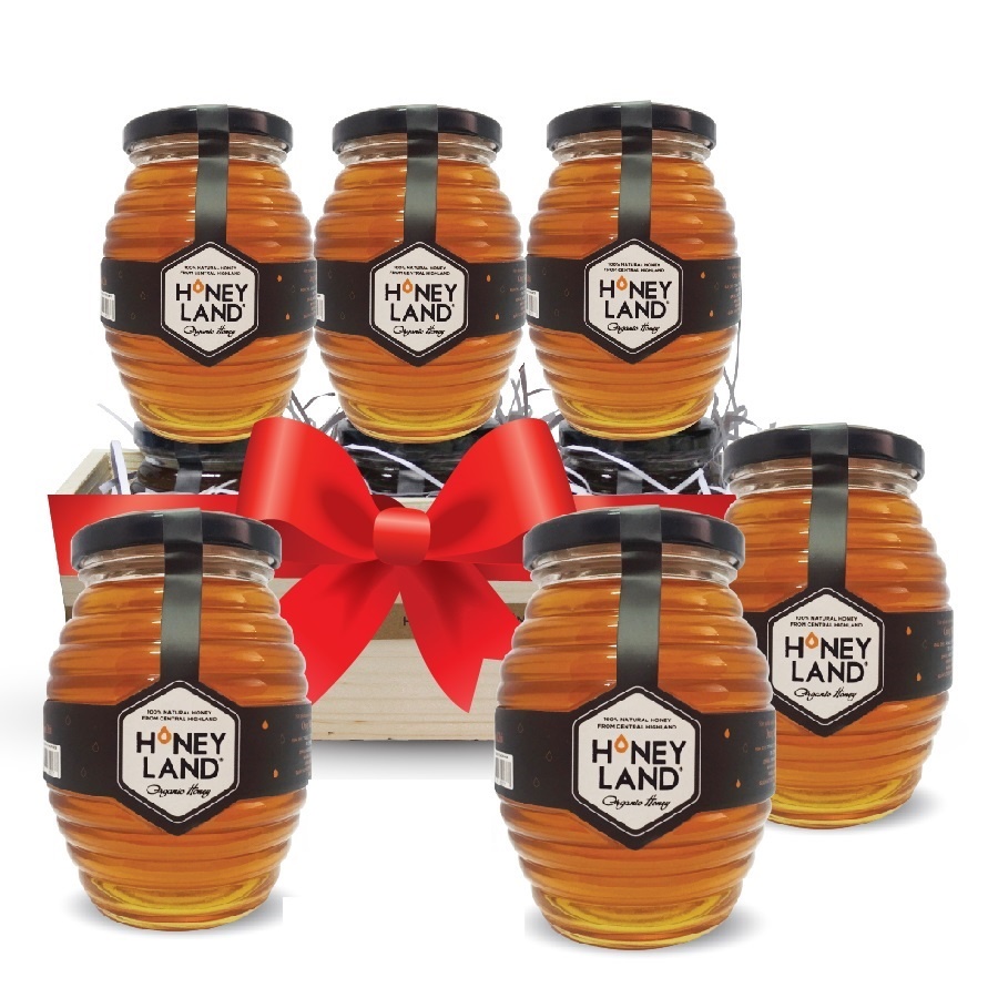 Giỏ Quà Mật Ong Hoa Xuyến Chi (Bộ 4 hũ x 500g) - TẶNG (1 Keo Ong Xịt ITALY BEE 250.000đ + 01 Chai vệ sinh mũi 70ml)