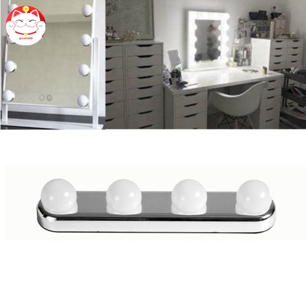 Đèn Led 4 bóng gắn gương trang điểm có cốc hút chất lượng cao