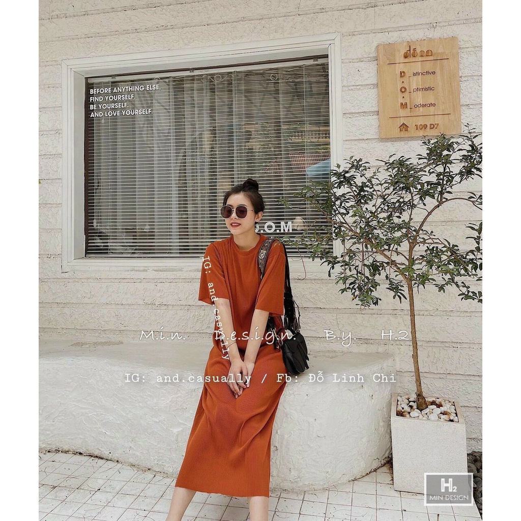 Váy xuông ly dáng dài, váy xuông vải tăm - SHOP THƠM PHẠM