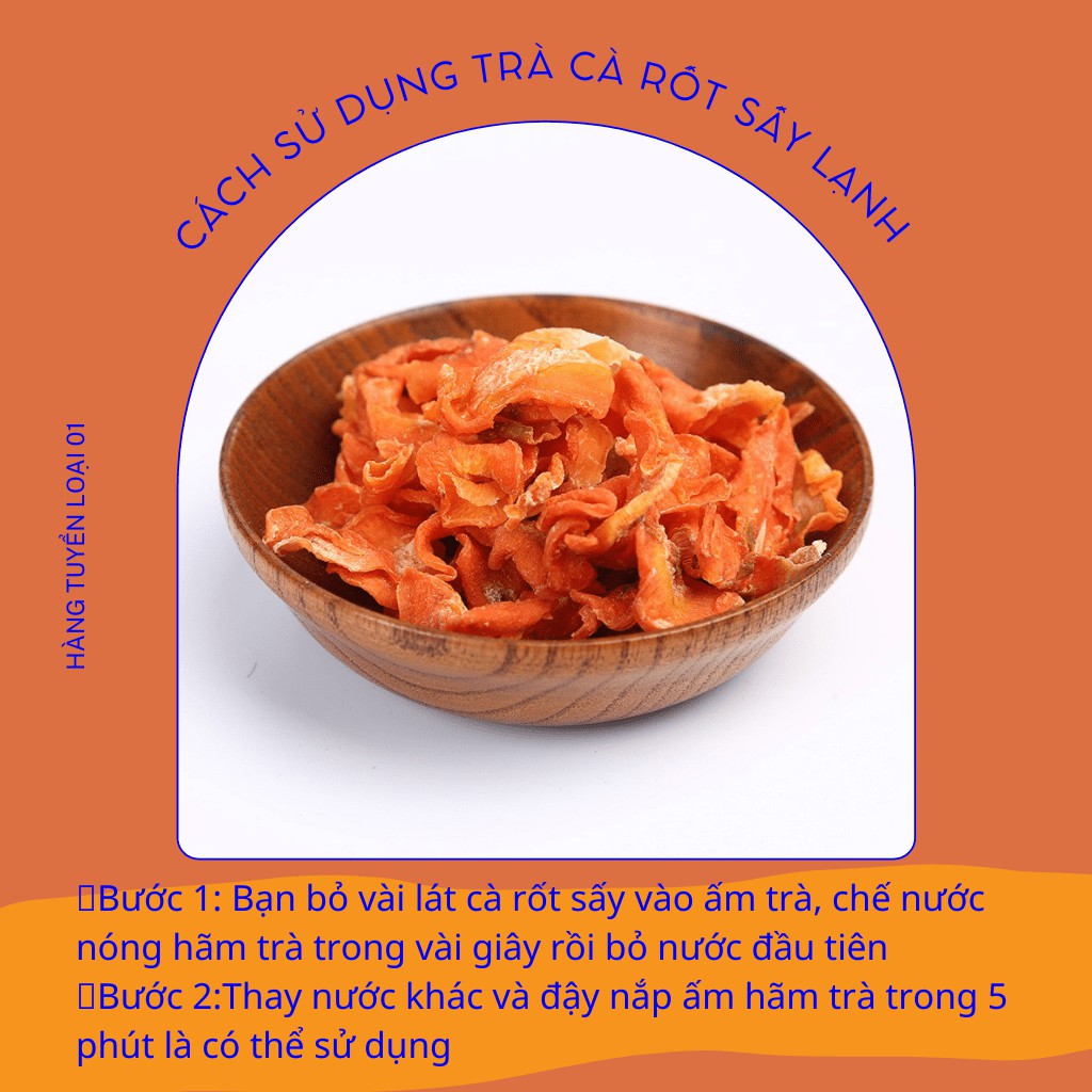 Cà rốt thái lát sấy lạnh hàng loại 1 - Trọng lượng 500 gram