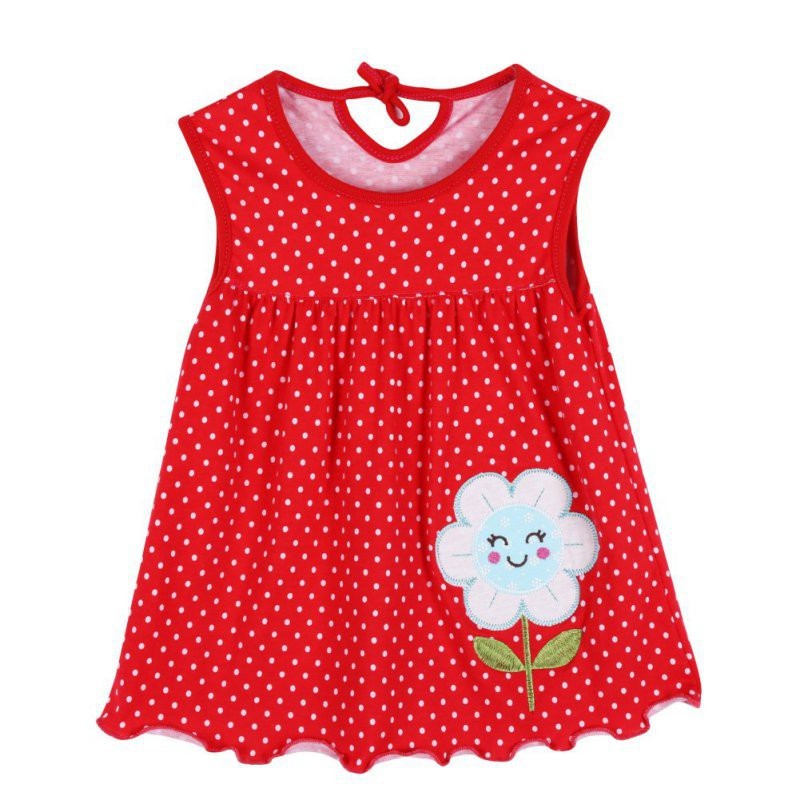 Đầm cotton sát nách cho bé gái