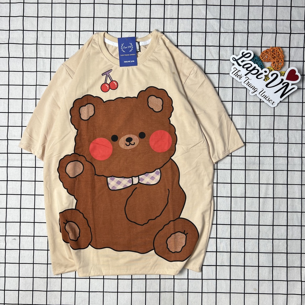 Áo Thun Unisex Cartoon 3D -Lapi VN, Chất Cotton Form Rộng Tay Lỡ Cổ Tròn Freesize, Big Size, Nhiều Mẫu
