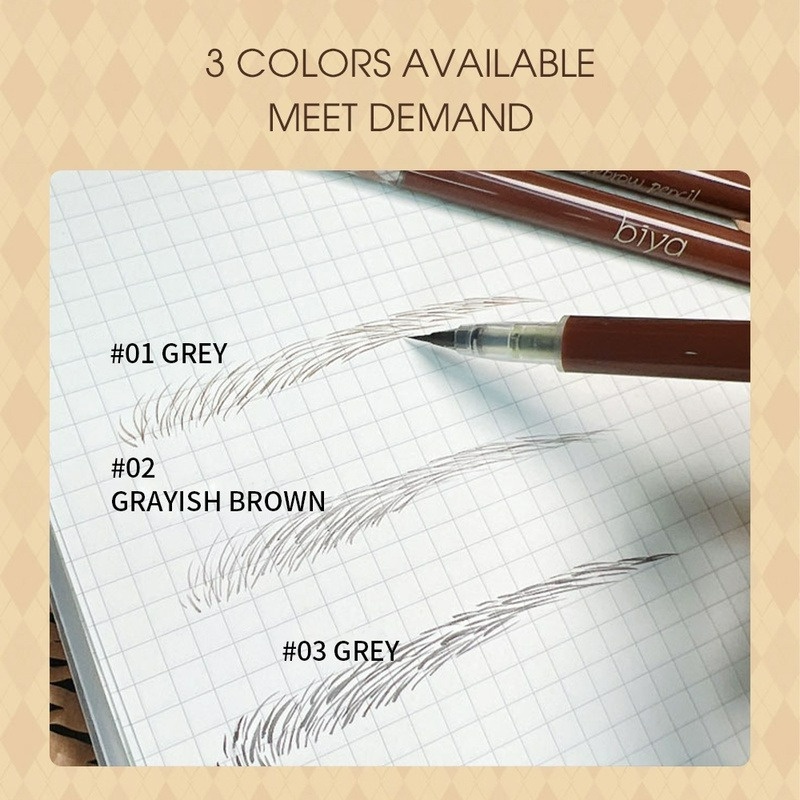 Bút Chì Kẻ Lông Mày 3 Màu Siêu Mịn Tự Nhiên Chống Thấm Nước Và Mồ Hôi Lâu Trôi
