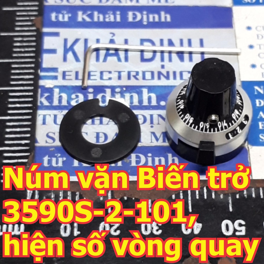 Núm vặn Biến trở Potentiometer xanh dương 3590S-2-101, hiện số vòng quay kde6215