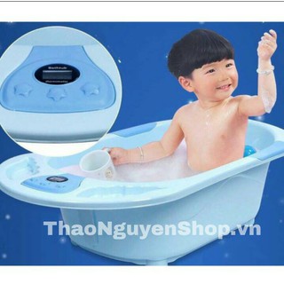 Chậu tắm cho bé có nút đo nhiệt độ nước