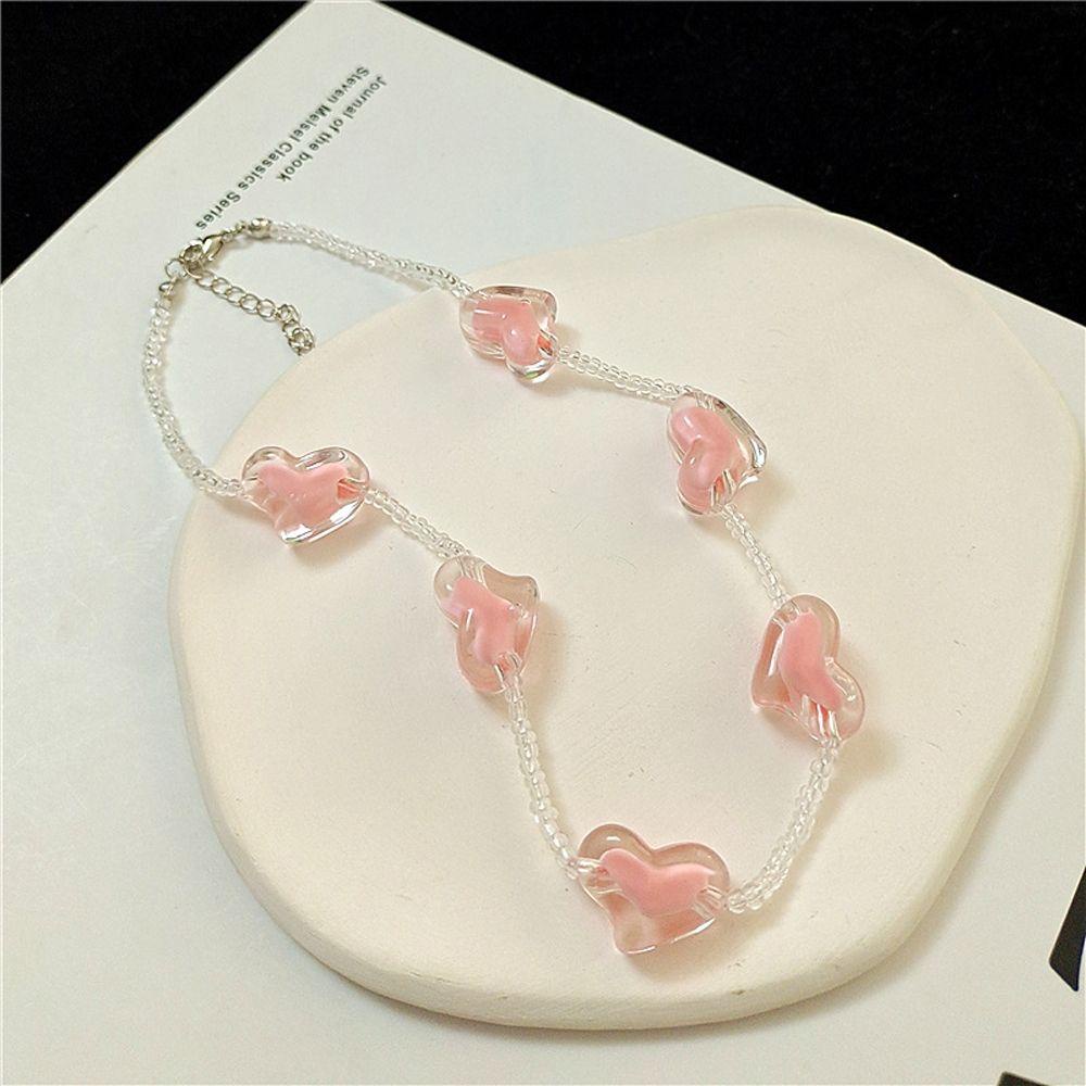 AROMA Vòng cổ Chuỗi Hạt Trong Suốt Thiết Kế Đơn Giản Ngọt Ngào Cho Nữ