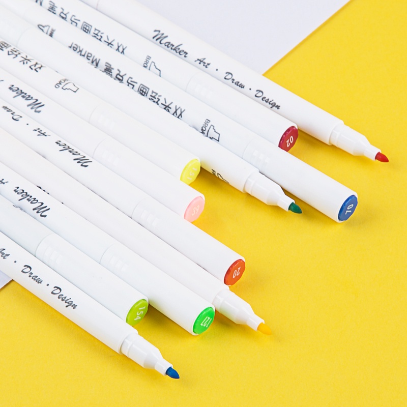 Bút màu marker 2 đầu GuangBo 36/24/12 màu ( rửa được mực ),bút dạ mầu cao cấp hộp nhựa H02225-27 - LOKI KIDS
