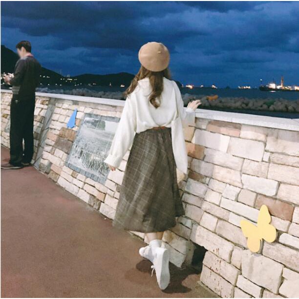 Chân Váy Dài Qua Gối Họa Tiết Sọc Caro Thời Trang Cho Nữ | BigBuy360 - bigbuy360.vn