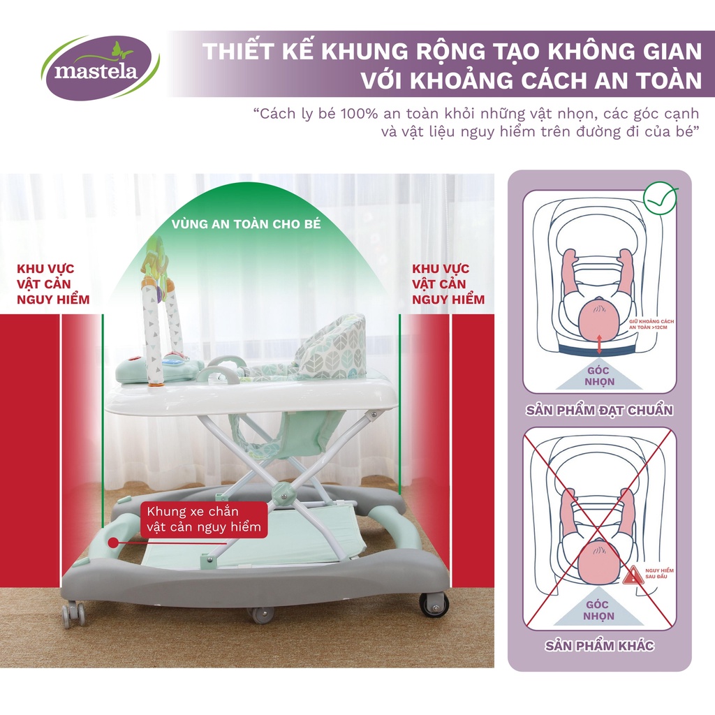 Xe tập đi đa năng 3 giai đoạn kiêm bập bênh cho bé- Mastela W2237DU6