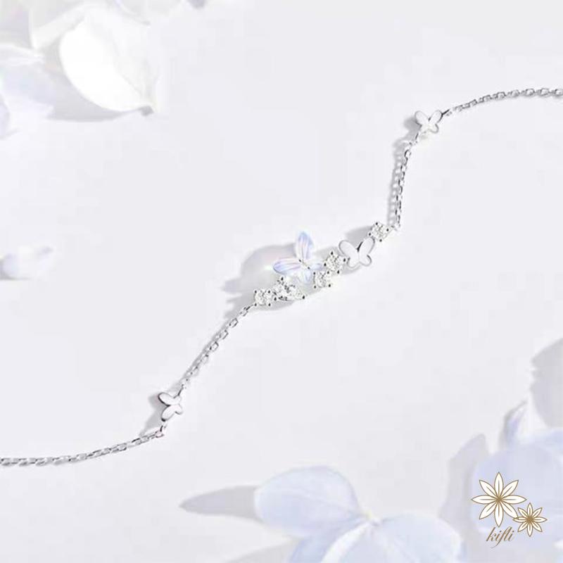 【kifli】Vòng Tay Hình Bướm / Lưỡi Liềm Cao Cấp Nhẹ Nhàng Sang Trọng Cá Tính Dành Cho Bạn Gái