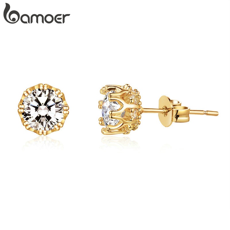 Đôi bông tai BAMOER hình hoa rỗng thời trang dành cho nữ