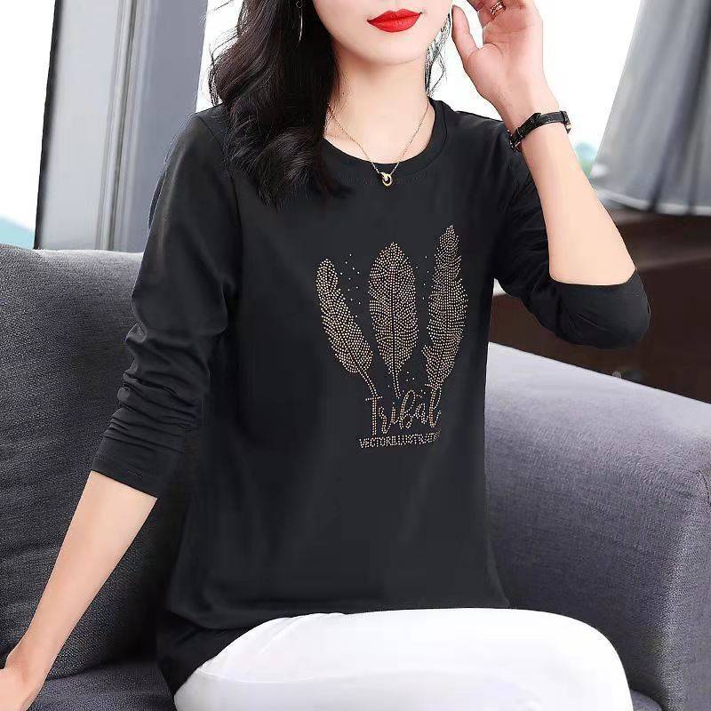 Áo thun tay dài plus size cho phụ nữ trung niên