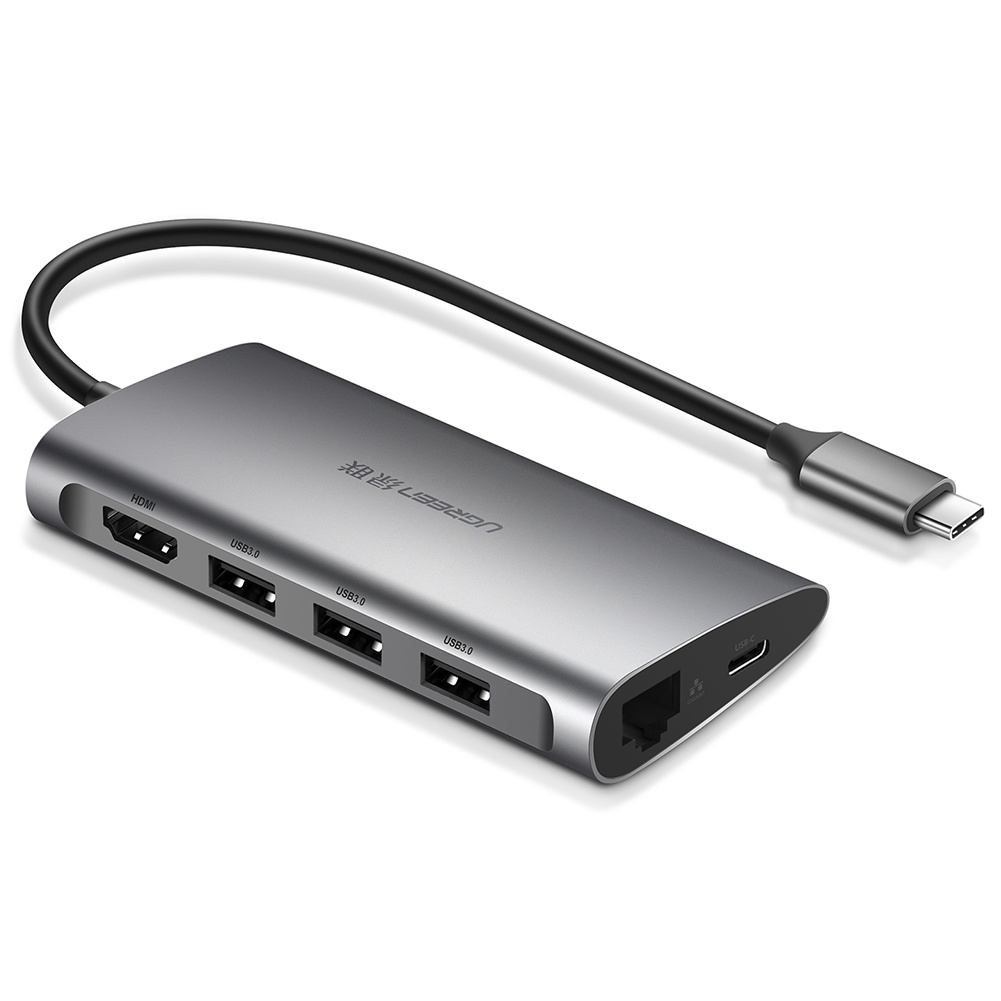 Cáp Chuyển Hub Ugreen 8 in 1 USB Type C Sang 3xUSB 3.0 + HDMI + RJ45 + SD,TF Ugreen 50538