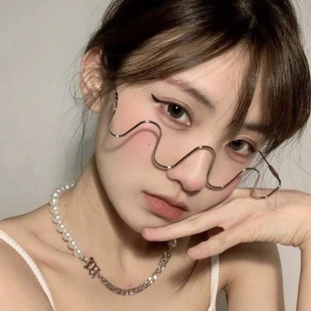 MXGOODS Kính Mát Gọng Gợn Sóng Đính Đá Thời Trang Cho Nam