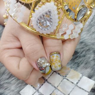 Hoa chân mỏng đắp ẩn - Hoa bột đính móng HC03