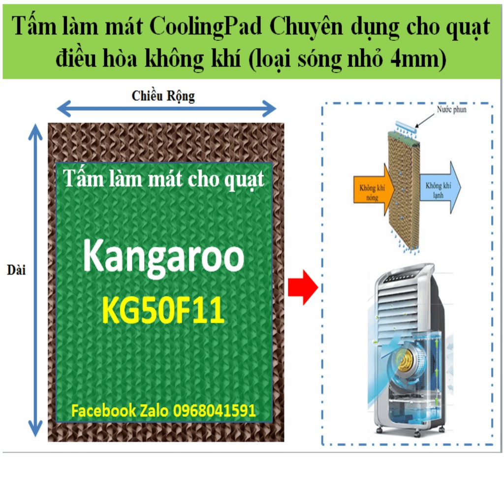 Tấm làm mát cooling pad, tấm làm mát tổ ong cho quạt KANGAROO KG50F11