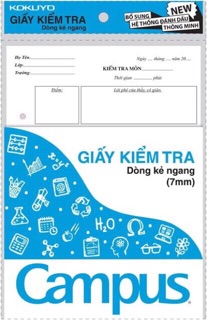 Combo 5 tập giấy kiểm tra Campus, không chấm. ( 1 túi =25 tờ đôi).