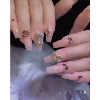 charm gấu trang trí móng tay
