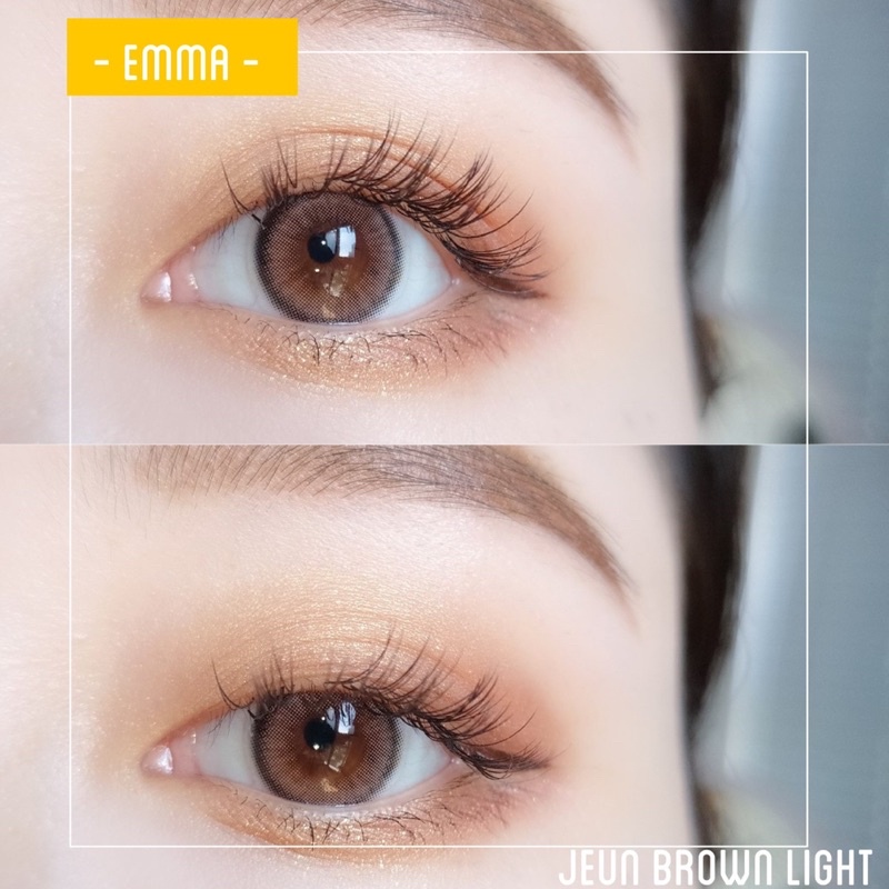 🌸 Kính Áp Tròng Jeun brown light - Kính áp tròng màu nâu tây / Emma Super Mini Contact Lens 🌸