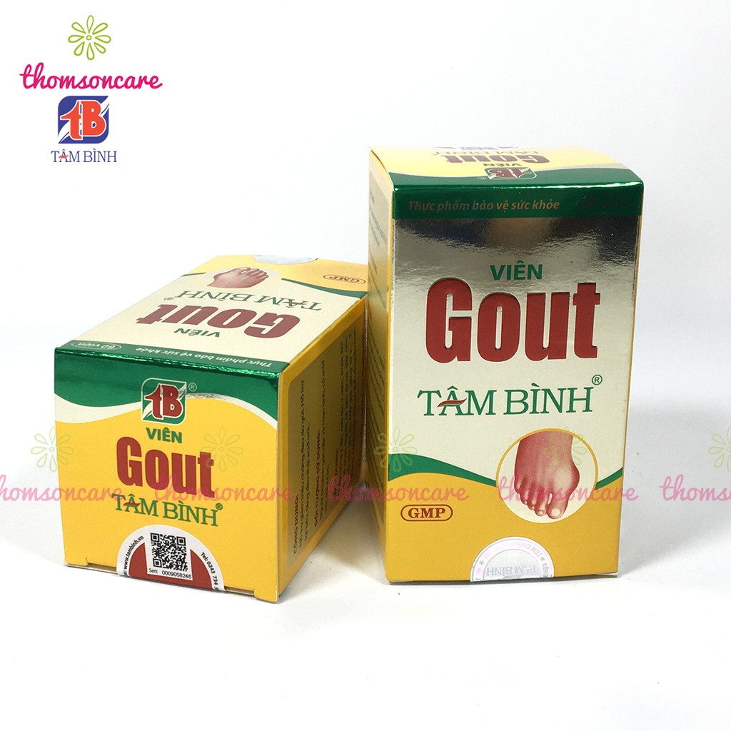 Viên Gout Tâm Bình - Lọ 60 viên - Hỗ trợ giảm Gut từ thảo dược, giảm acid uric máu