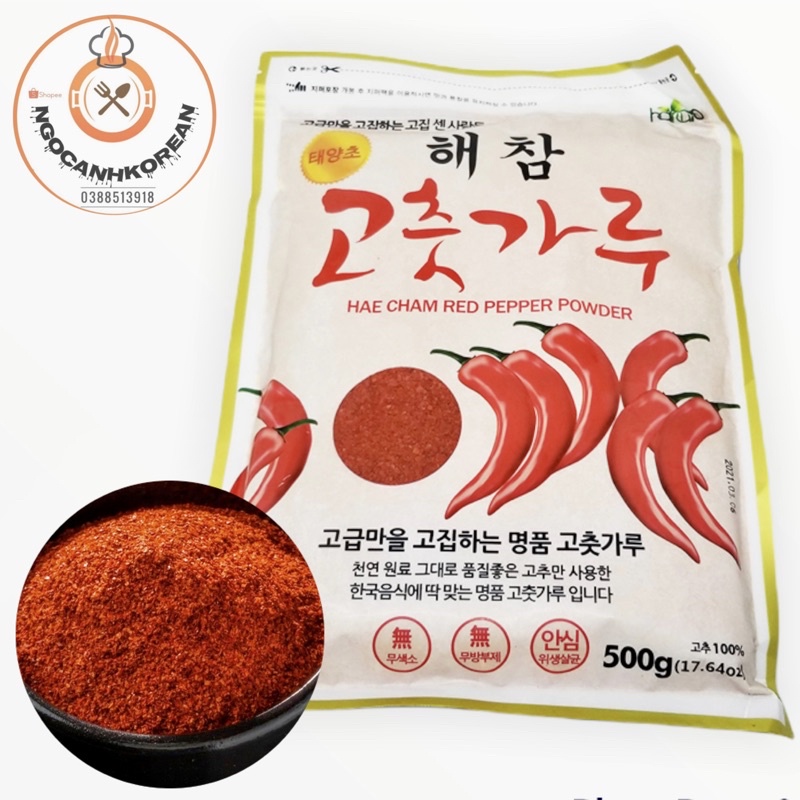 &lt;HOT&gt; Bột ớt Heacham Hàn Quốc muối kimchi, làm gia vị món ăn 500gr