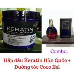 Combo Hấp tóc Keratin Hàn Quốc 1000ml + Tinh dầu dưỡng tóc Coco Esl