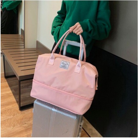 (Có hình thật) Túi du lịch có ngăn đựng giầy riêng biệt và có đai gài hành lý (size 40x 20x30cm)