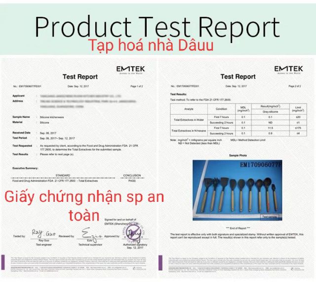 Bộ dụng cụ nấu ăn silicon chịu nhiệt [ Có giấy chứng nhận an toàn]