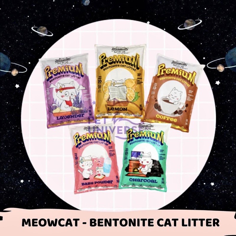  Cát cho mèo Meowcat bentonite 5 lít 10L mùi thơm, vệ sinh cho thú cưng Con Mèo Xiêm