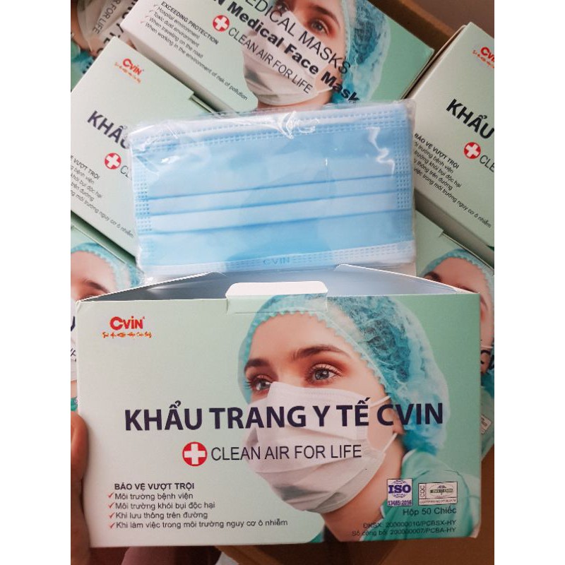 Khẩu trang y tế 4 lớp kháng khuẩn xuất Nhật hộp 50 cái