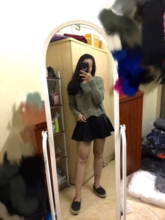 Áo len nhung croptop