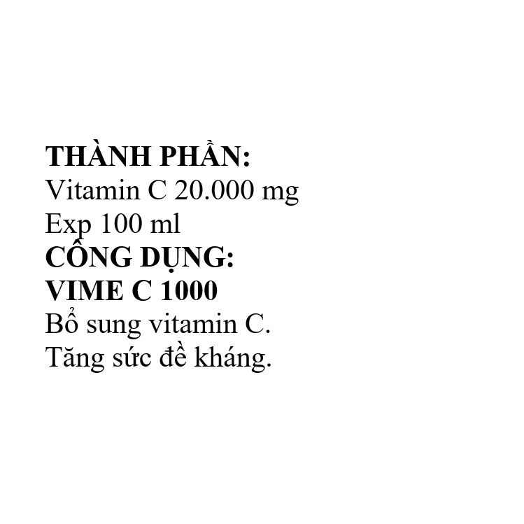Vmd Vime C1000 bổ sung Vitamin C cho heo, dê, cừu, chó, mèo