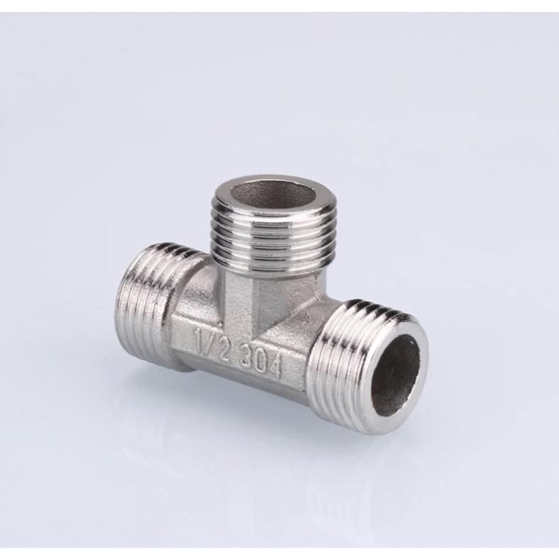 Đầu nối ren inox 1/2  3/4  kép lơ cả rá măng sông nối ren ống nước - Inox bóng .