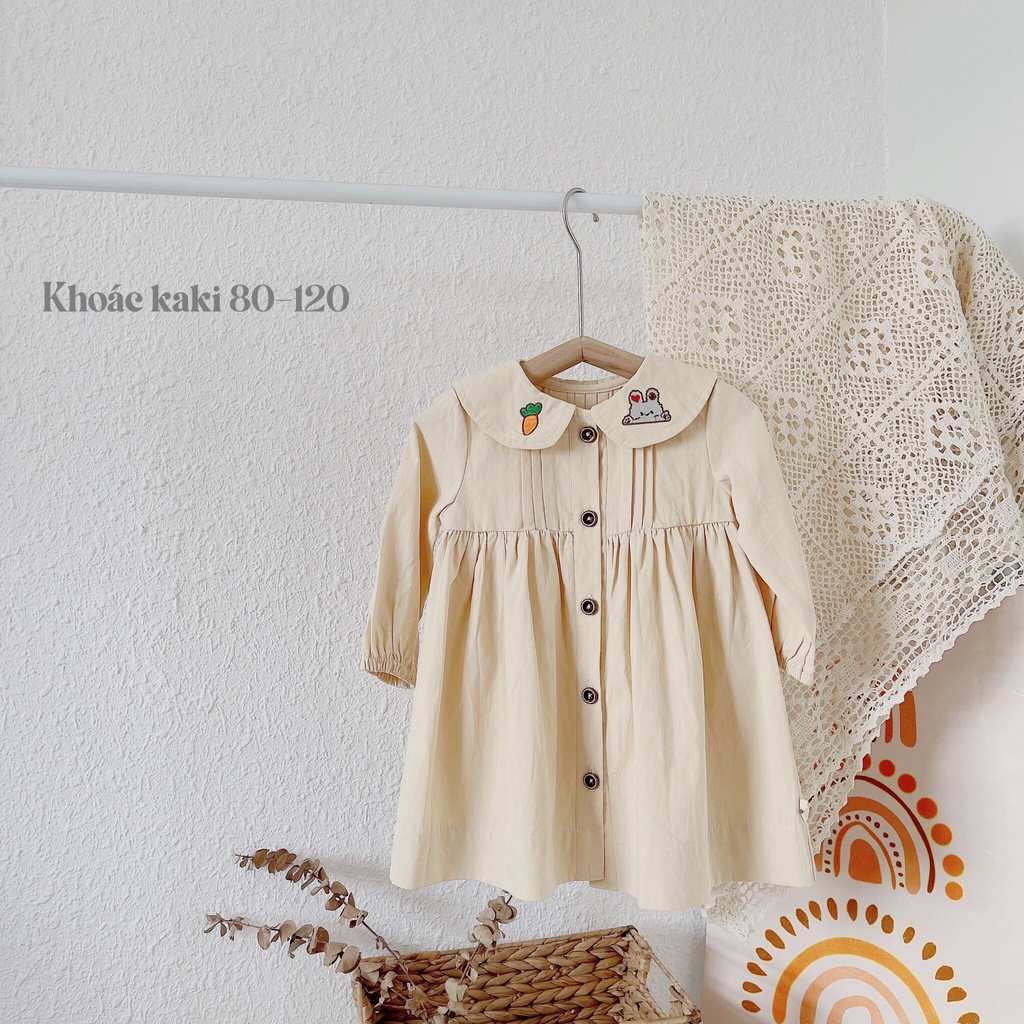 Áo khoác kaki dáng váy cho bé gái 1-5 tuổi (Mã 025)