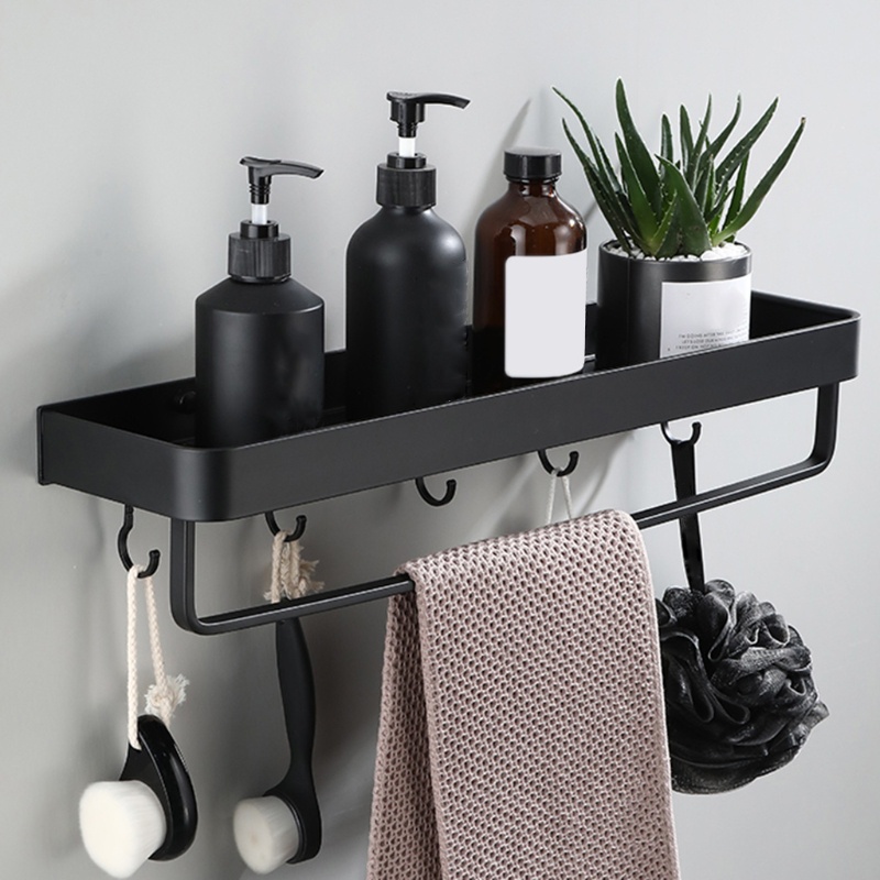 Giá Đỡ Dầu Gội Đa Năng Có Móc Kim Loại Tiện Dụng Cho Phòng Tắm