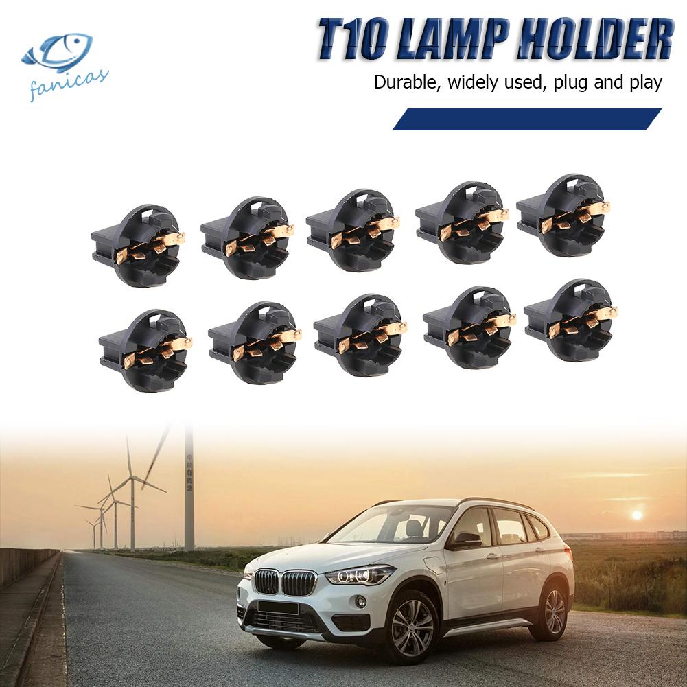 Set 10 ổ cắm bóng đèn FANICAS T10 cho xe hơi