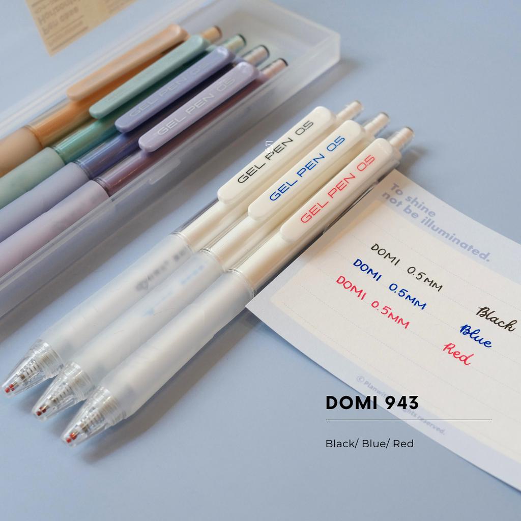 Bút Gel Bấm Domi Ngòi 0.5mm Có Đệm Tay Vỏ Nhiều Màu DM943